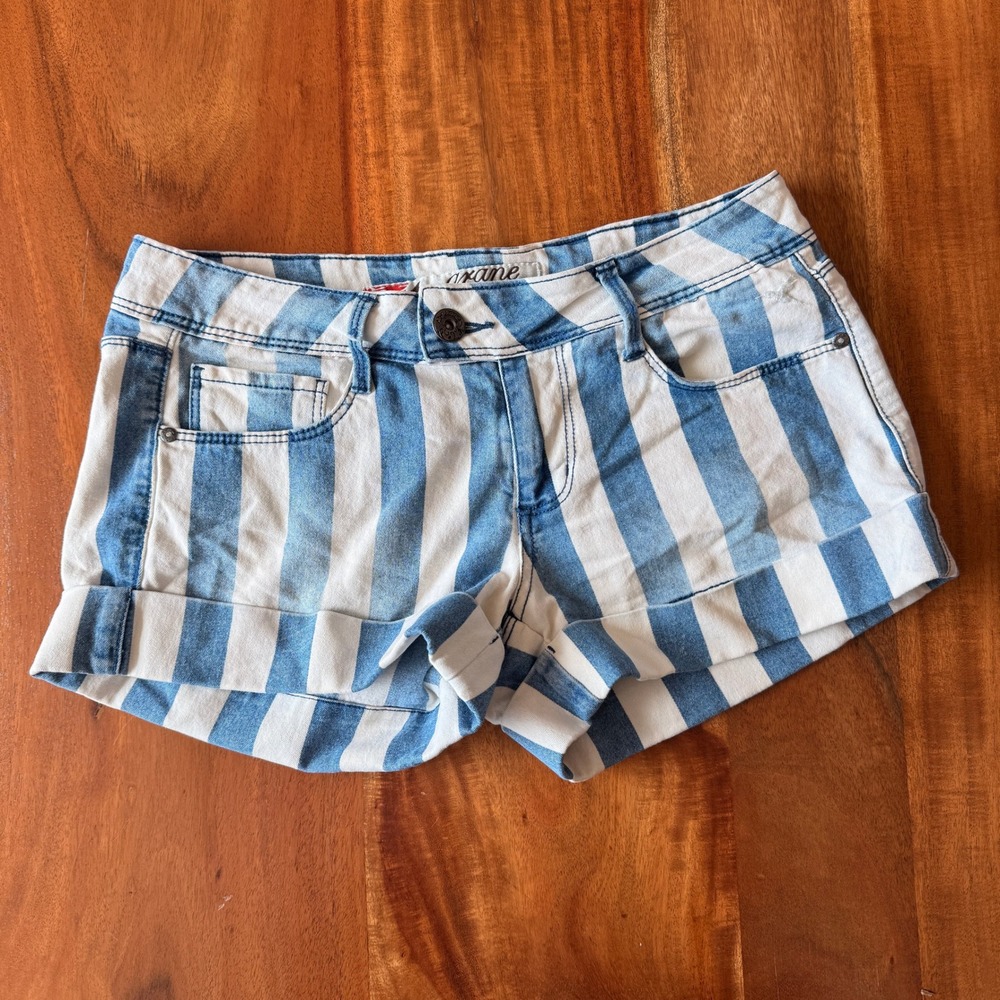 Grane Women's Blue/White Striped Short Shorts Size 7
